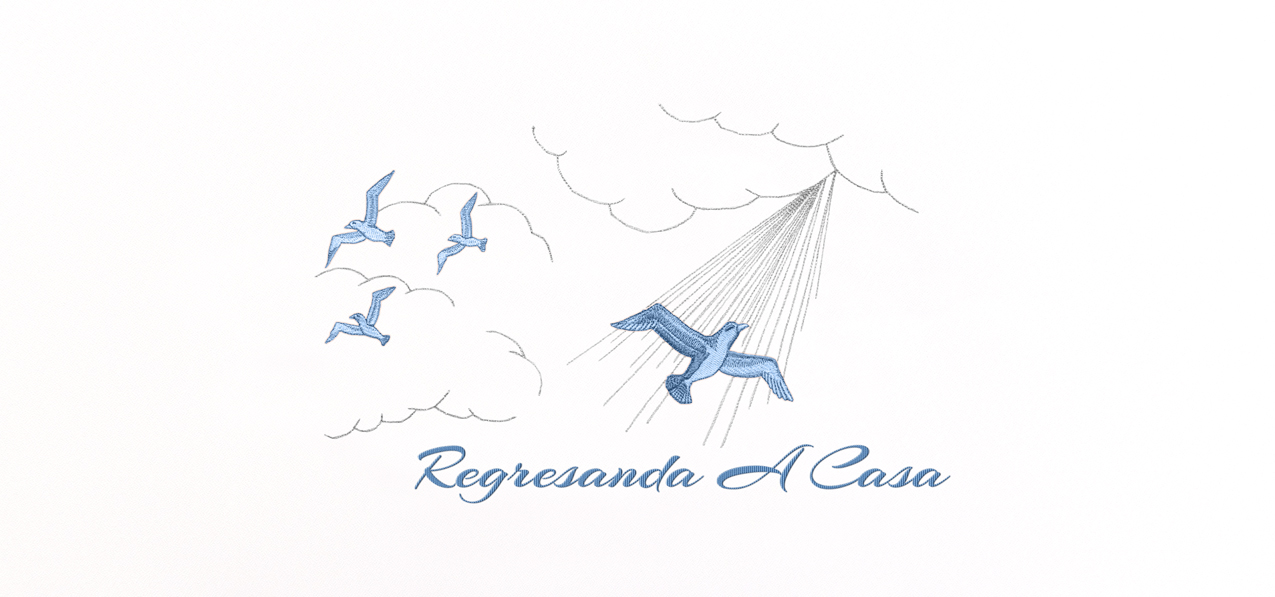 P 520 BL WT Regresanda A Casa Blue White Faux